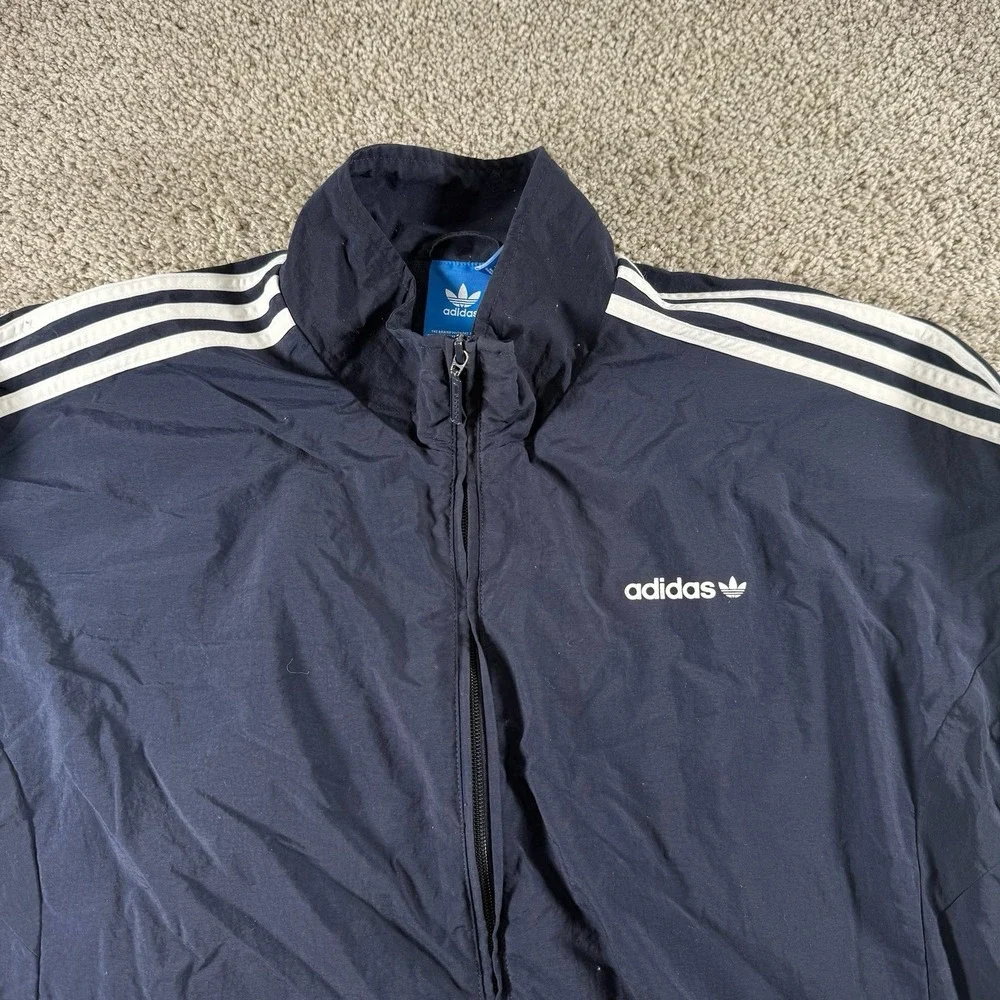 Vintage Adidas Tracksuit Set Mens XL Navy Blue Fill Zip‎ Jacket Logo Pants Y2K